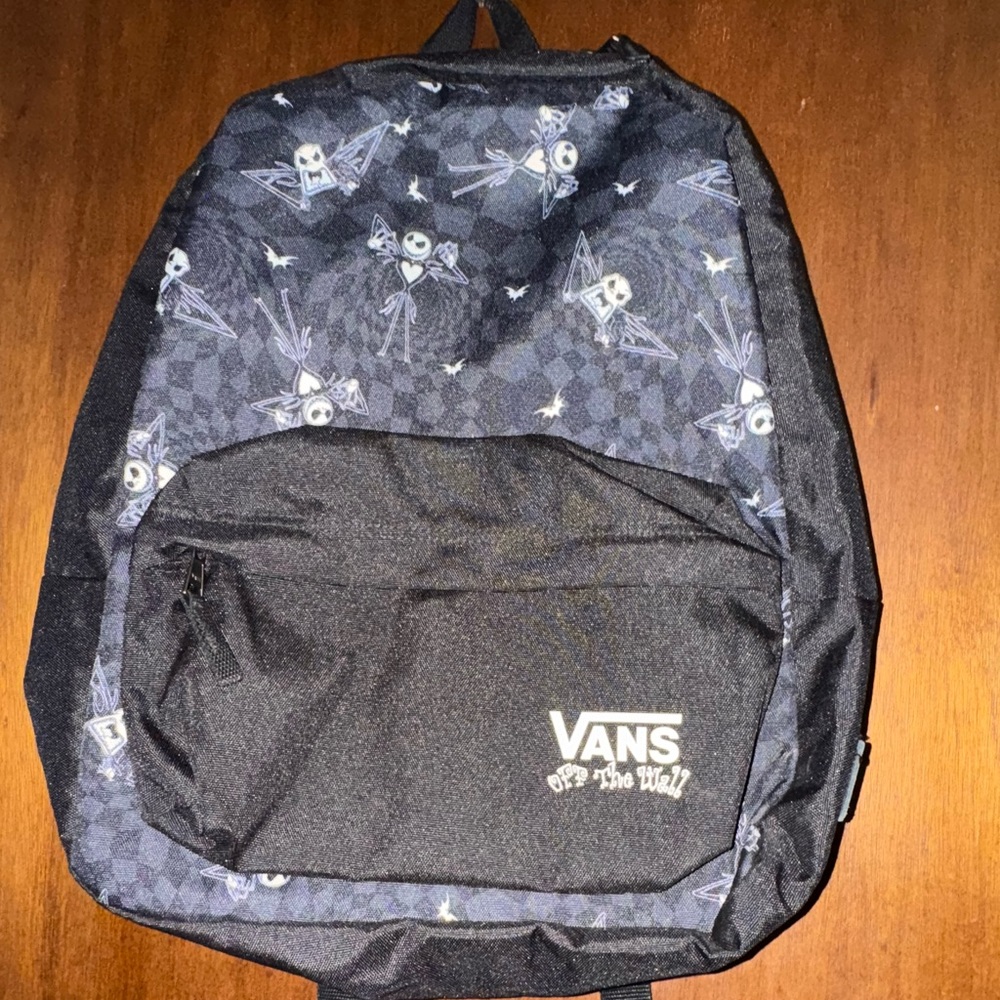 Vans Black and Gray Backpack with Pattern
